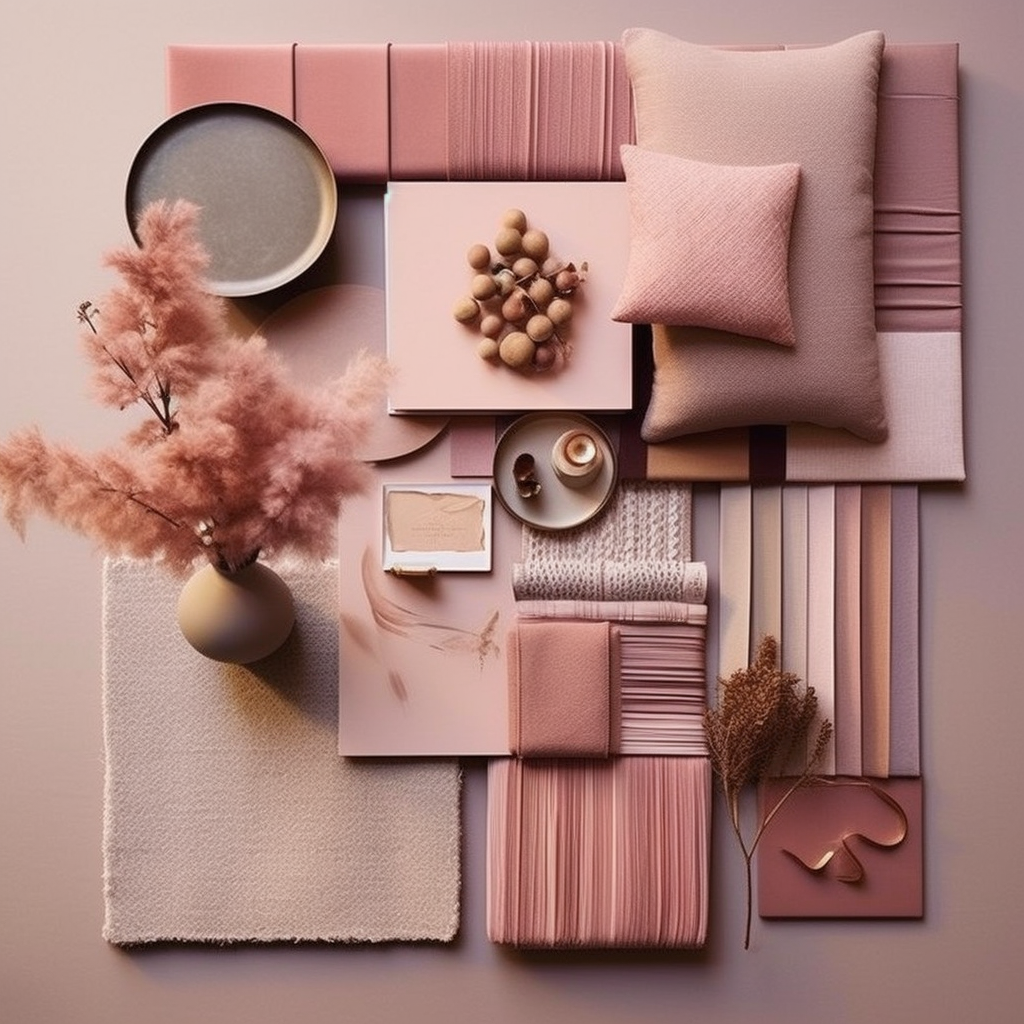 Interior Design Mood Board - Pink